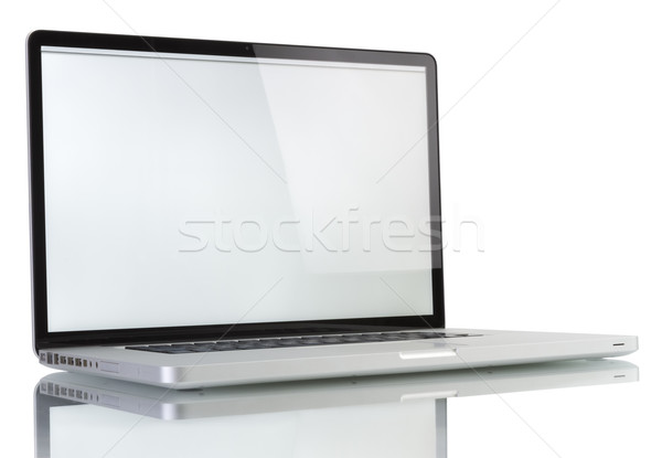 Laptop biały ekranu odizolowany komputera technologii Zdjęcia stock © manaemedia