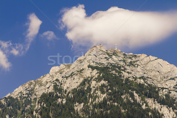 Stockfoto: Kruis · bergtop · helden · bergen · Roemenië