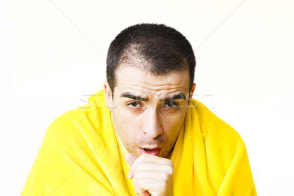 Malati uomo giallo coperta isolato Foto d'archivio © manaemedia