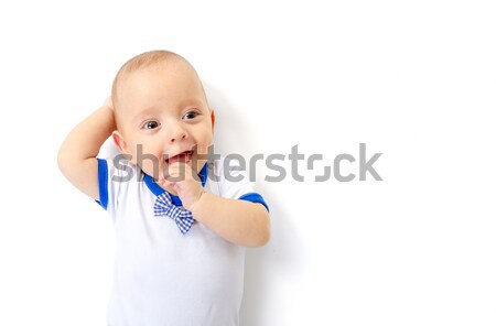 baby boy lying on white floor Stock photo © manaemedia