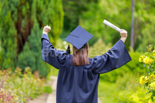 Young woman graduation day images of graduates are celebrating g Stock photo © manaemedia