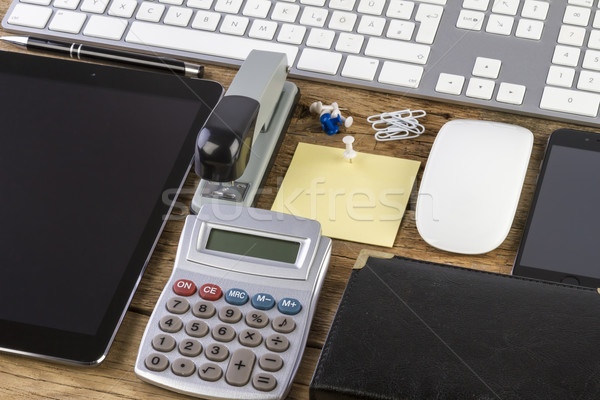 Stock photo: Blank Corporate ID Set on wooden