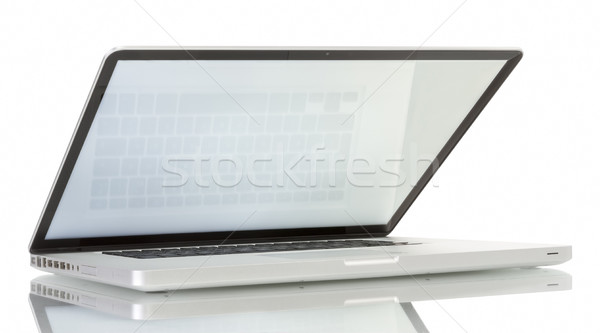 Laptop biały ekranu odizolowany komputera Internetu Zdjęcia stock © manaemedia