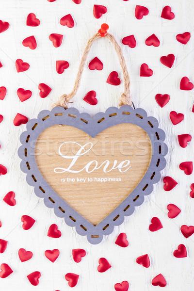 Stockfoto: Liefde · hart · houten · textuur · valentijnsdag · kaart