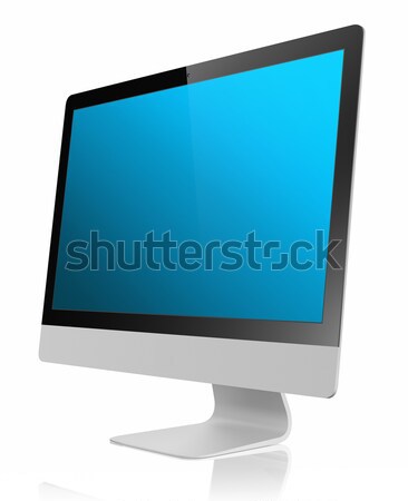 Monitor pc komputera metaliczny płaski ekran płyta Zdjęcia stock © manaemedia