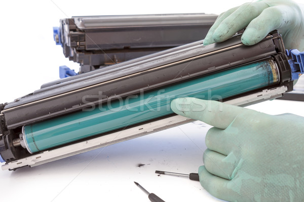 hands repairing toner cartridge Stock photo © manaemedia