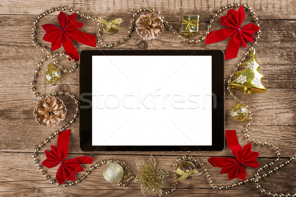 Christmas dekoracje szczęśliwy technologii Zdjęcia stock © manaemedia