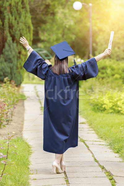 Young woman graduation day images of graduates are celebrating g Stock photo © manaemedia