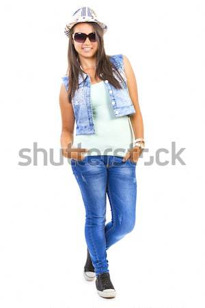 Boldog lány hideg lezser tini fehér nők Stock fotó © manaemedia