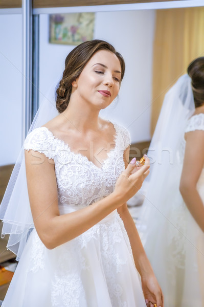 Bride getting ready for the wedding in the morning. Stock photo © manaemedia