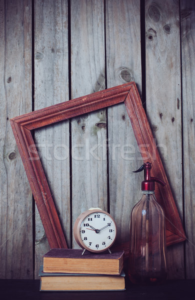 siphon, alarm clock and vintage books  Stock photo © manera