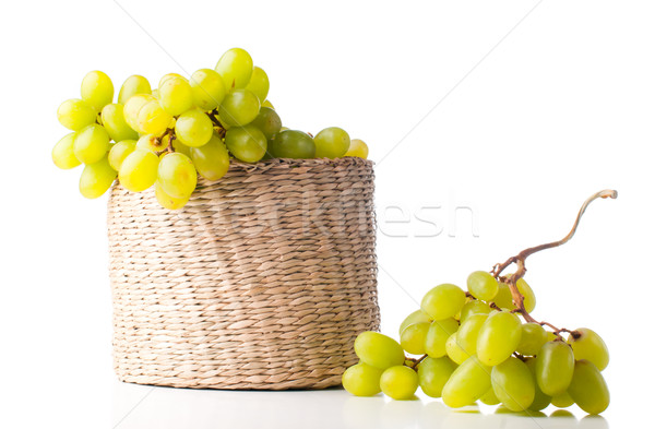 Biały winogron wiklina koszyka dojrzały Zdjęcia stock © manera