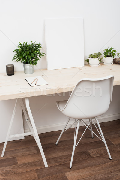 Stylu startup pracy przestrzeni biały minimalistyczne Zdjęcia stock © manera