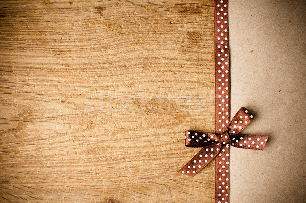 background with brown ribbon and kraft paper Stock photo © manera