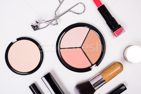 Foto stock: Profesional · maquillaje · herramientas · blanco · productos