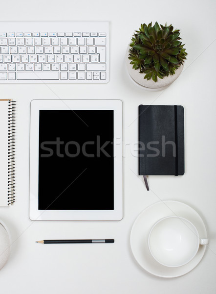 Stockfoto: Tablet · witte · tijdgenoot · werkruimte