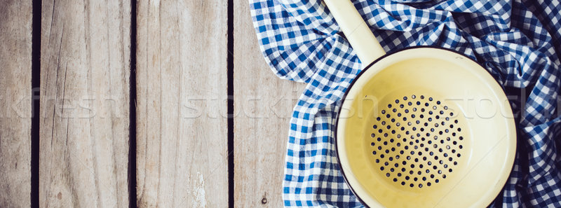 Fogzománc citromsárga kék vászon ruha öreg Stock fotó © manera