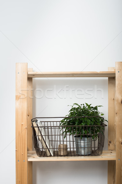 Simple minimalist furniture, wooden shelf Stock photo © manera