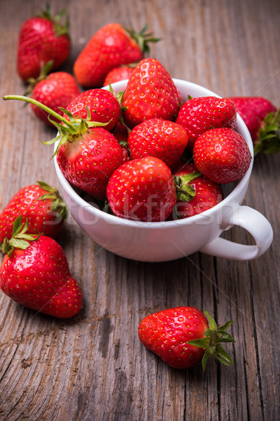 ed organic strawberries in white cup Stock photo © manera