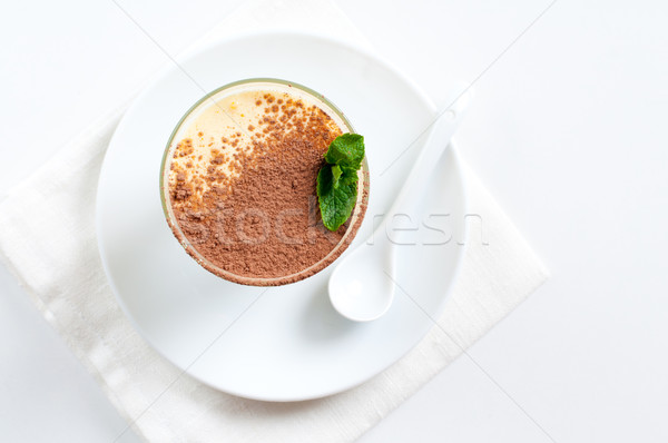 Vanille dessert romig mint blad licht Stockfoto © manera