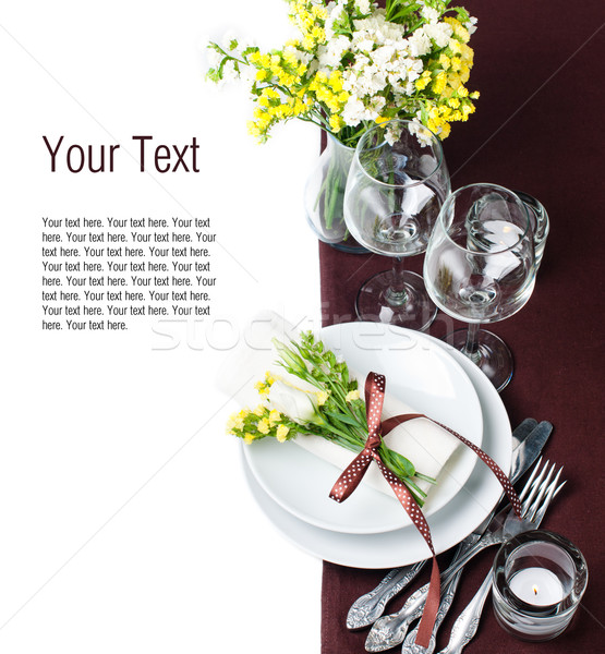 Festive table setting in brown, template  Stock photo © manera