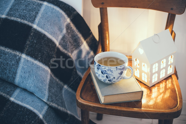Stock fotó: Hálószoba · belső · közelkép · kényelmes · klasszikus · csésze