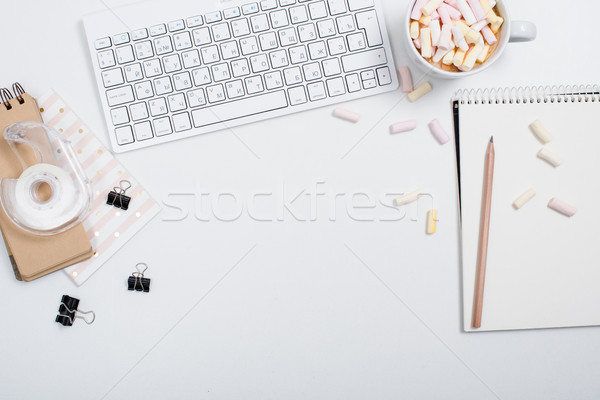 Kantoor tabel koffie witte vrouwelijk Stockfoto © manera