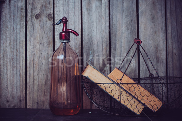 siphon and vintage books Stock photo © manera