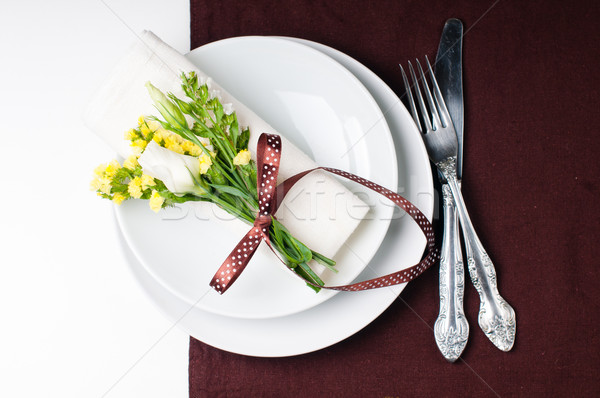 Festive table setting in brown Stock photo © manera