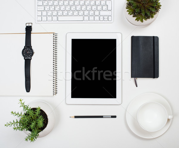 Tablet witte tijdgenoot werkruimte Stockfoto © manera