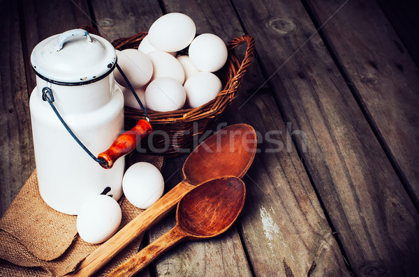 Stock fotó: Vidék · konyha · csendélet · fogzománc · tej · konzerv