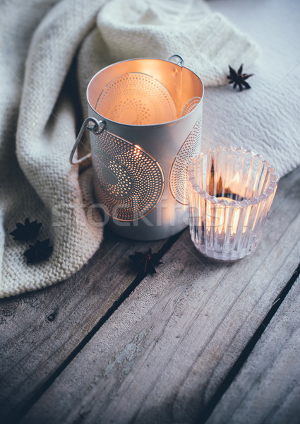 Suave invierno de punto suéter velas Foto stock © manera