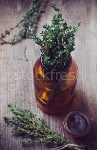 pharmacy bottle and thyme herb Stock photo © manera