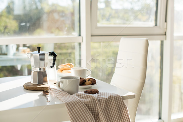 Сток-фото: французский · домой · завтрак · кофе · Cookies