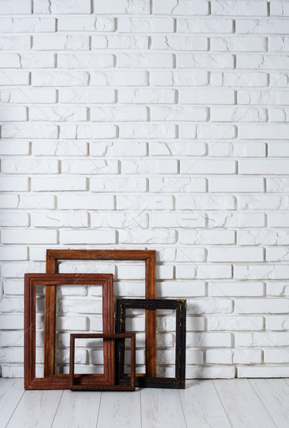 Stock photo: wooden frames