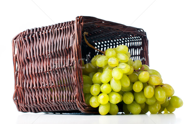 Fehér szőlő fonott kosár köteg érett Stock fotó © manera