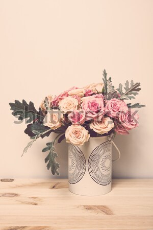 Zdjęcia stock: Vintage · ślub · dekoracji · bukiet · różowy · beżowy
