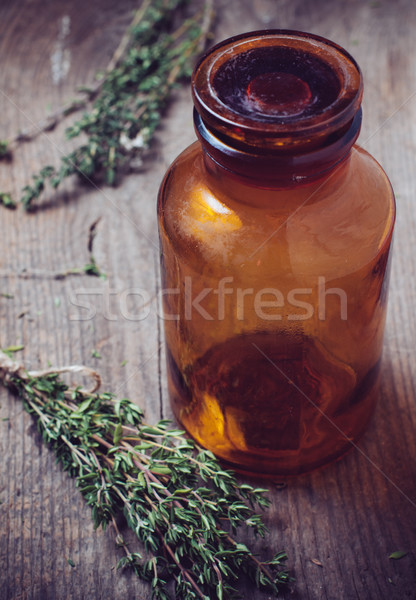 pharmacy bottle and thyme herb Stock photo © manera