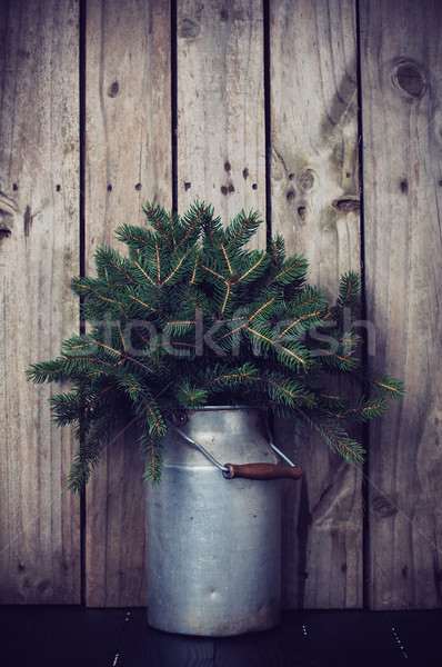 Stockfoto: Sparren · winter · arrangement · vintage · kan