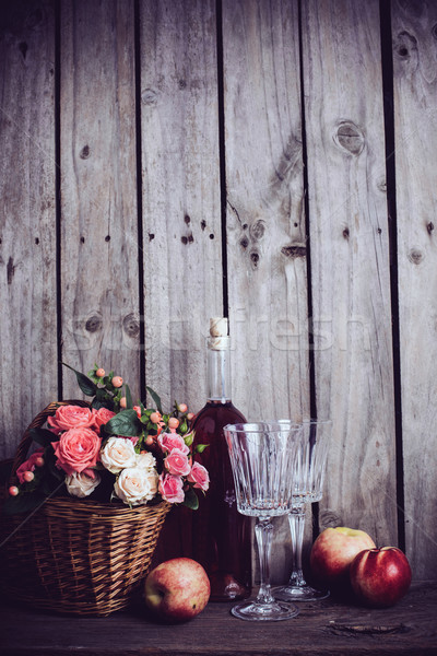 Rustico ancora vita fresche naturale rosa rose Foto d'archivio © manera
