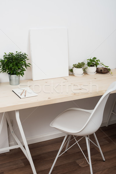 Stock photo: Scandinavian style startup work space