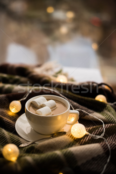 [[stock_photo]]: Tasse · café · chaud · couverture · Noël · confortable