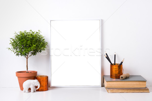 Modern lakberendezés vázlat keret belső tárgyak Stock fotó © manera