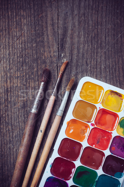 Watercolor paints Stock photo © manera