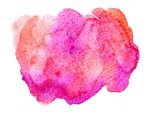 Roz coral acuarela vopsea păta alb Imagine de stoc © manera