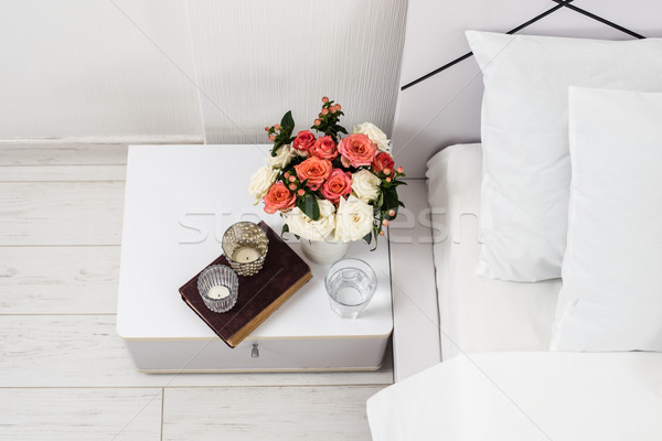 Stock photo: Bedside table decor