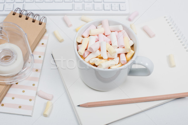Kantoor tabel koffie witte vrouwelijk Stockfoto © manera
