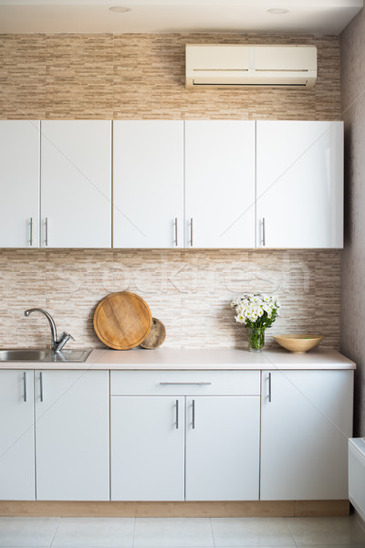 interior of new bright white home kitchen Stock photo © manera