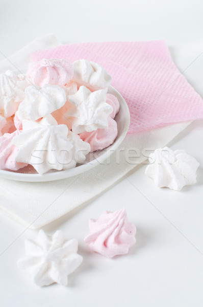 白 ピンク プレート ナプキン 紙 色 ストックフォト © manera