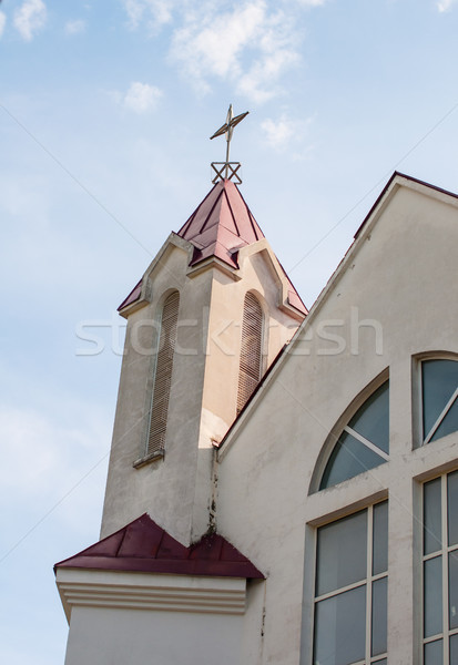 Templom részlet modern templom épület Európa kereszt Stock fotó © manera